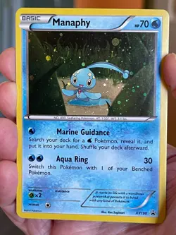 POKEMON MANAPHY XY190 PROMO BLACK STAR COSMOS HOLOFOIL NM CARD - Image 1