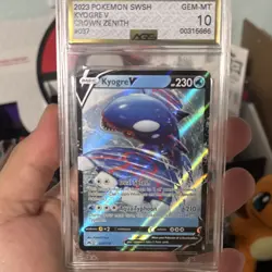 Pokemon Kyogre V Crown Zenith Ultra Rare Holo AGS 10 Graded Card SHIP WORLDWIDE - Image 3
