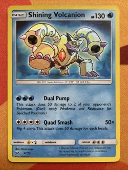 Pokemon Card - Shining Volcanion - Shiny Holo Rare (27/73) SM Shining Legends NM - Image 1