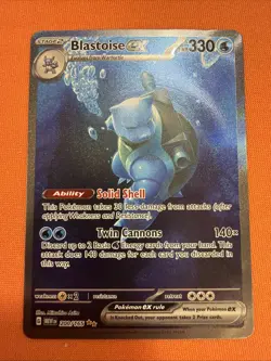 Pokemon TCG Blastoise EX 200/165 Scarlet & Violet 151 Holo Card NM Condition - Image 1