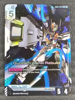 Gundam Aerial Rebuild Bandai Gundam Card Game GD01-067 LR Unit Card - Image 1