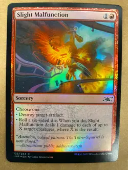 MTG 1x FOIL Slight Malfunction # 123 Unfinity Magic the Gathering Card x1 NM - Image 1