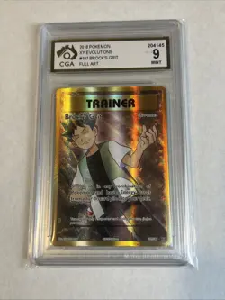 CGA 9 Brocks Grit 107/108 Evolutions Full Art Ultra Rare Pokemon Graded Card - Image 1