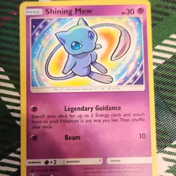 Pokemon Shining Mew 40/73 Shining Legends Shiny Holo Rare Basic Card English - Image 1