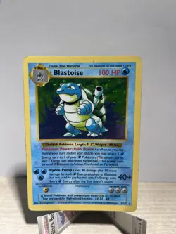 Blastoise Base Set 002/102 Shadowless Unlimited Edition Holo Card - Image 1