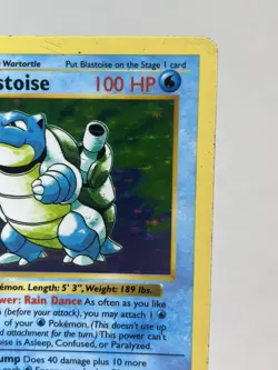 Blastoise Base Set 002/102 Shadowless Unlimited Edition Holo Card - Image 3