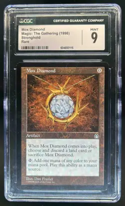 1998 Magic: The Gathering Stronghold Mox Diamond #NNO CGC 9 - Image 1