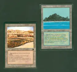 TROPICAL ISLAND (Revised) and STRIP MINE ( Antiquities)Foreign Black Border MTG - Image 1