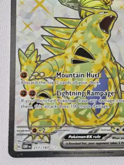 TYRANITAR ex 211/197 OBSIDIAN FLAMES POKEMON- FULL ART- MINT- PACK FRESH - Image 4