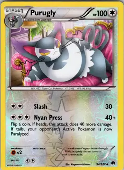 Purugly 94/122 XY - BREAKpoint Pokemon TCG LP - Image 1