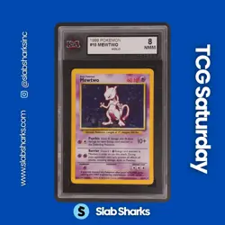 1999 POKEMON UNLIMITED #10/102 MEWTWO RARE HOLO KSA 8 - Image 1