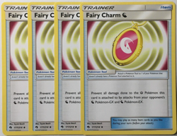 POKEMON 4X FAIRY CHARM (DRAGON) 177/214 LOST THUNDER UNCOMMON NEAR MINT-PLAYSET - Image 1