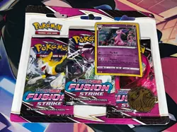 Pokemon FUSION STRIKE 3 Pack Blister (Espeon) Sword Shield Sealed Booster NEW - Image 1