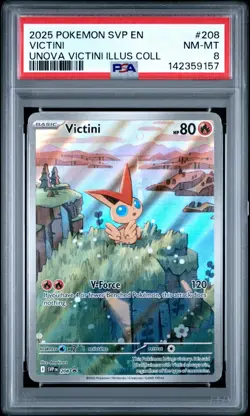 2025 POKEMON SVP VICTINI ILLUSTRATION COLLECTION PROMO #208 VICTINI PSA 8 - Image 1