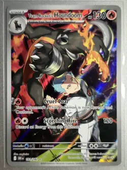 Team Rockets Houndoom Illustration Rare 191/182 Destined Rivals Pokemon - Image 1