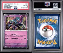 2025 POKEMON MEG EN-MEGA EVOLUTION BEST BUY EXCLUSIVE #064 XERNEAS PSA 8 - Image 5