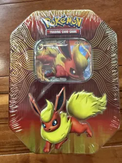 Pokemon TCG: Elemental Power Tin Flareon GX + 4 Booster Packs 2019 (Team UpU) - Image 1