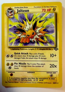 Pokemon TCG Jolteon Jungle Non Holo Rare Lightly Played - Image 1