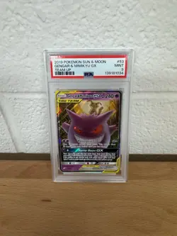 Gengar & Mimikyu GX 53/181 Pokemon Sun & Moon Tag Team Up #53 MINT PSA 9 - Image 1