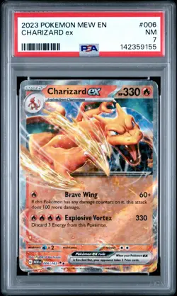 PSA 7 2023 POKEMON MEW EN-151 006 CHARIZARD EX - Image 1