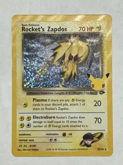 Rocket's Zapdos Celebrations 25th Anniversary Classic Collection Pokemon NM/MINT - Image 1