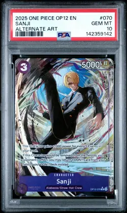 PSA 10 Sanji OP12-070 English Alternate Art One Piece - Image 1