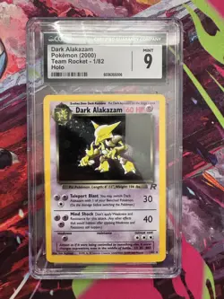 CGC 9 MINT Dark Alakazam 2000 Team Rocket 1/82 Holo Pokemon Card - Image 1