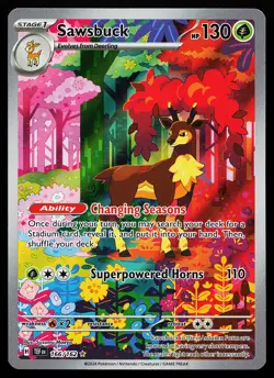 Sawsbuck 166/162 Holo Illustration Rare Temporal Forces Pokemon Card - Image 1