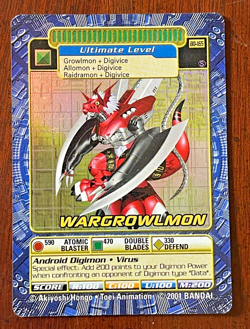 WarGrowlMon Digimon Card BO-165 Holo Rare Vintage 2001 Bandai - Image 1