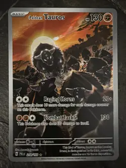 Pokemon TCG Paldean Tauros Ultra Rare Holo Card 218/193 Sv02: Paldea Evolved - Image 1
