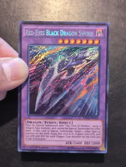 Yu-Gi-Oh! SECRET RARE CARD RED-EYES BLACK DRAGON SWORD DRL2-EN012 1ST NM - Image 3