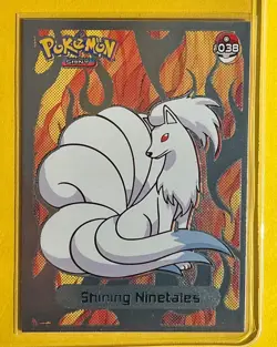 💥 Shiny NINETALES Pokemon Vintage Art CARD Metallic Foil Collectible Anime NM💥 - Image 1
