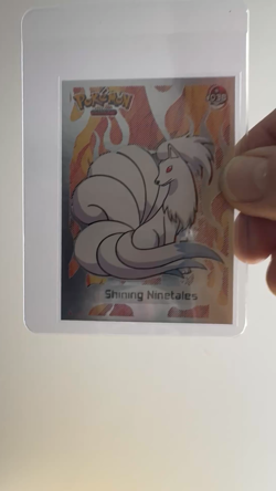 💥 Shiny NINETALES Pokemon Vintage Art CARD Metallic Foil Collectible Anime NM💥 - Image 2