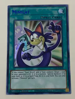Yugioh - Mimicat - 1st Edition - Ultra Rare Blue LP - Free Holographic Card - Image 1