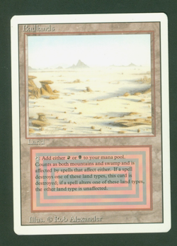 BADLANDS Revised dual land Magic the Gathering Moderate play - Image 1