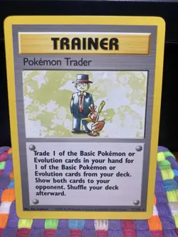 Pokemon TCG Base Set Pokemon Trader 77/102 Rare #77 LP - Image 1