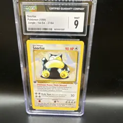 Pokemon Snorlax CGC 9 Jungle 1st Edition 27/64 Rare 1999 English - Image 1
