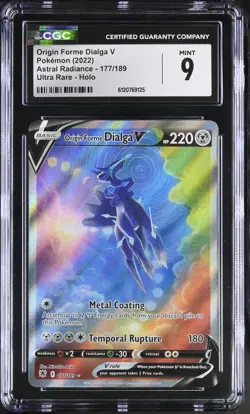 CGC 9 Origin Forme Dialga V 177/189 Alternate Art Astral Radiance Pokemon Card - Image 1