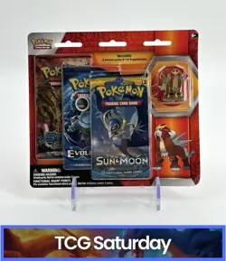 POKEMON SUN & MOON EVOLUTIONS STEAM SIEGE 3-PACK BLISTER SEALED ENTEI PIN - Image 1