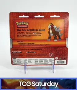 POKEMON SUN & MOON EVOLUTIONS STEAM SIEGE 3-PACK BLISTER SEALED ENTEI PIN - Image 2