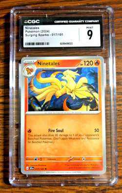 Ninetales Regular Uncommon #017 - CGC MINT 9 - 2024 Surging Sparks - Pokemon TCG - Image 1