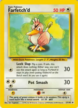 Farfetch'd #27 Base Set Pokemon TCG 1999 - Image 1