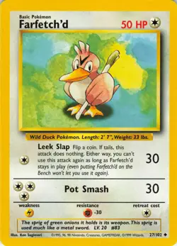 Farfetch'd #27 Base Set Pokemon TCG 1999 - Image 1