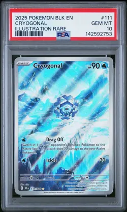2025 POKEMON BLK EN-BLACK BOLT ILLUSTRATION RARE #111 CRYOGONAL PSA 10 - Image 1
