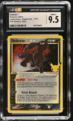 UMBREON Celebrations POP Series 5 Holo Gold Star #17 CGC 9.5 Pokemon - Image 1