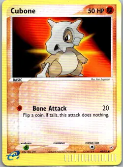 Pokemon TCG Cubone Common Reverse Holo Team Magma vs Team Aqua 40/95 LP - Image 1