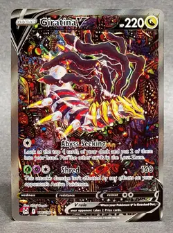 Pokemon Giratina V 186/196 Alternate Art Ultra Rare Lost Origin LP - White Dots - Image 1