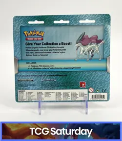 POKEMON SUN & MOON EVOLUTIONS STEAM SIEGE 3-PACK BLISTER SEALED SUICUNE PIN - Image 2