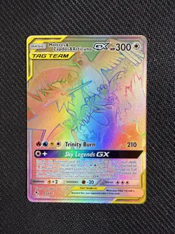 Pokemon TCG Moltres & Zapdos & Articuno GX 69/68 Hidden Fates Holo Secret Rare - Image 1