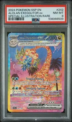2024 Pokemon SSP EN Alolan Exeggutor ex SIR FULL ART 242/191 PSA 8 NM-MT - Image 1